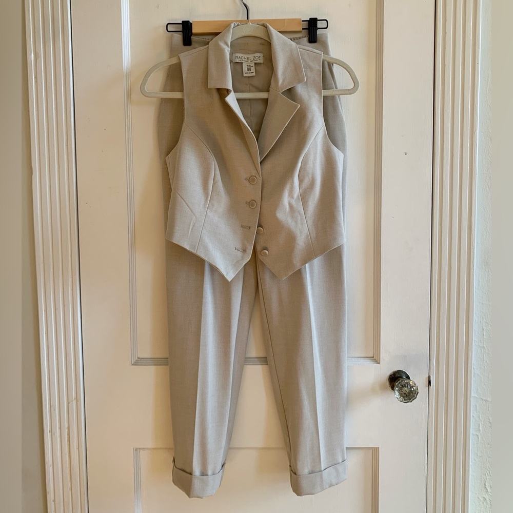 Taupe/beige vest and trouser set